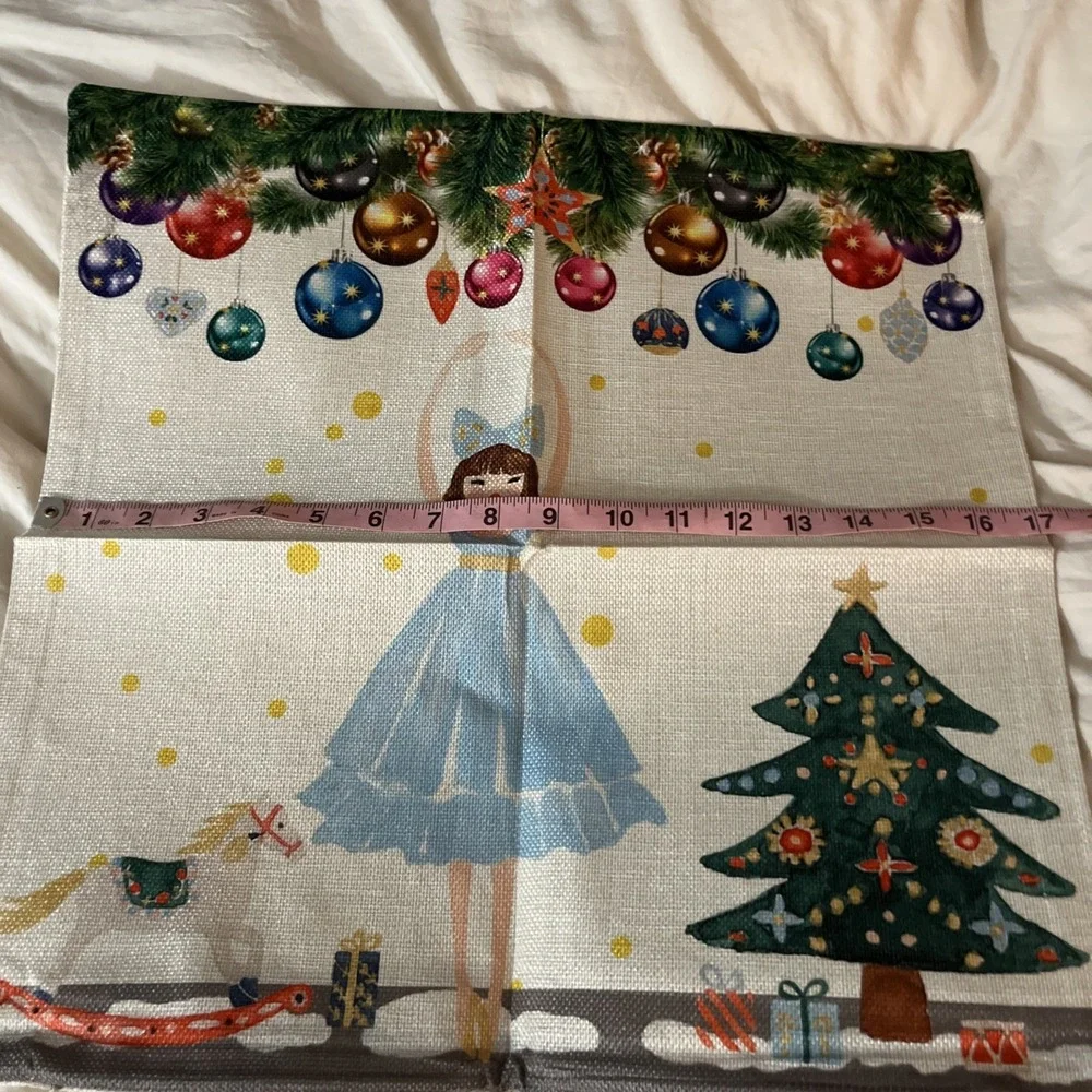 Christmas Pillow Sham Covers Set Of 4 Canvas Material